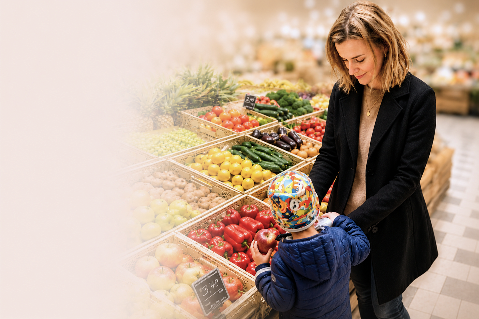 Jessica Fornasari durante un momento di educazione alimentare con mamma e bambino